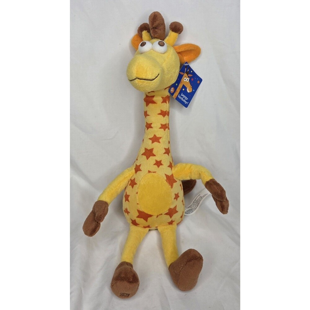 Toys R Us Geoffrey the Giraffe Plush 17" Stuffed Animal Toy Yellow W/ Stars NWT
